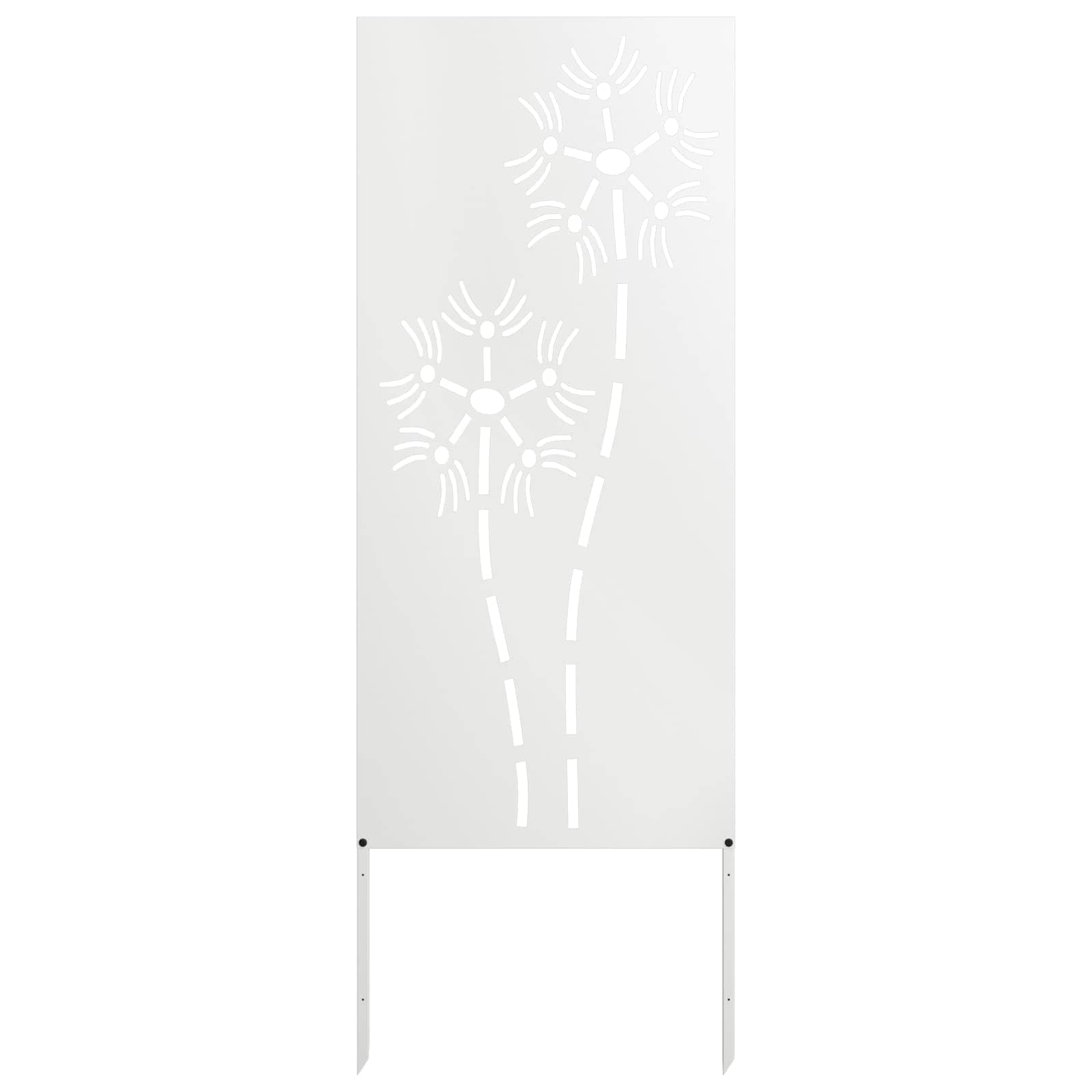 Privatnost u vrtu Bijelo 50 x 140 cm Hladno valjana čelična
