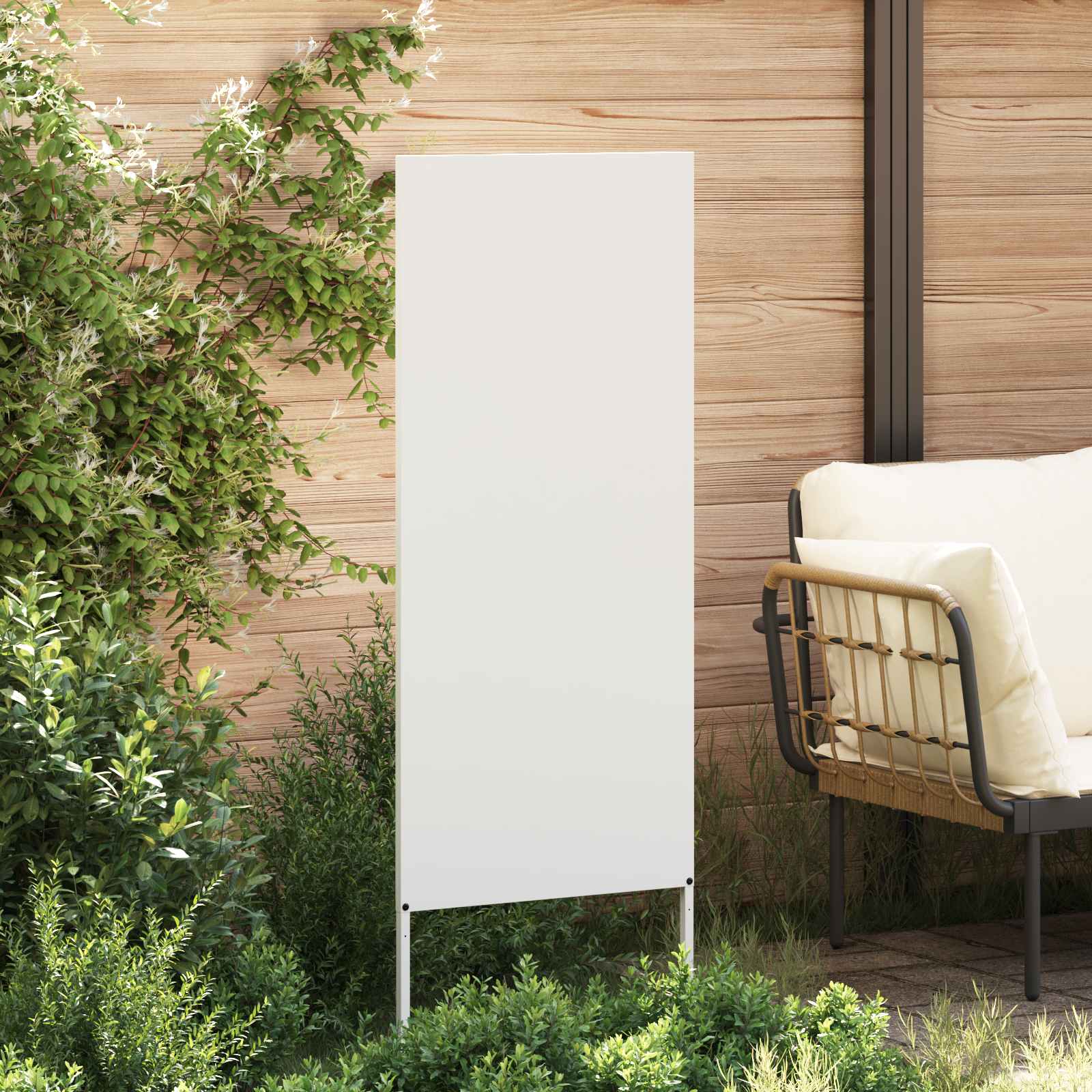 Privatnost u vrtu Bijelo 50 x 140 cm Hladno valjana čelična