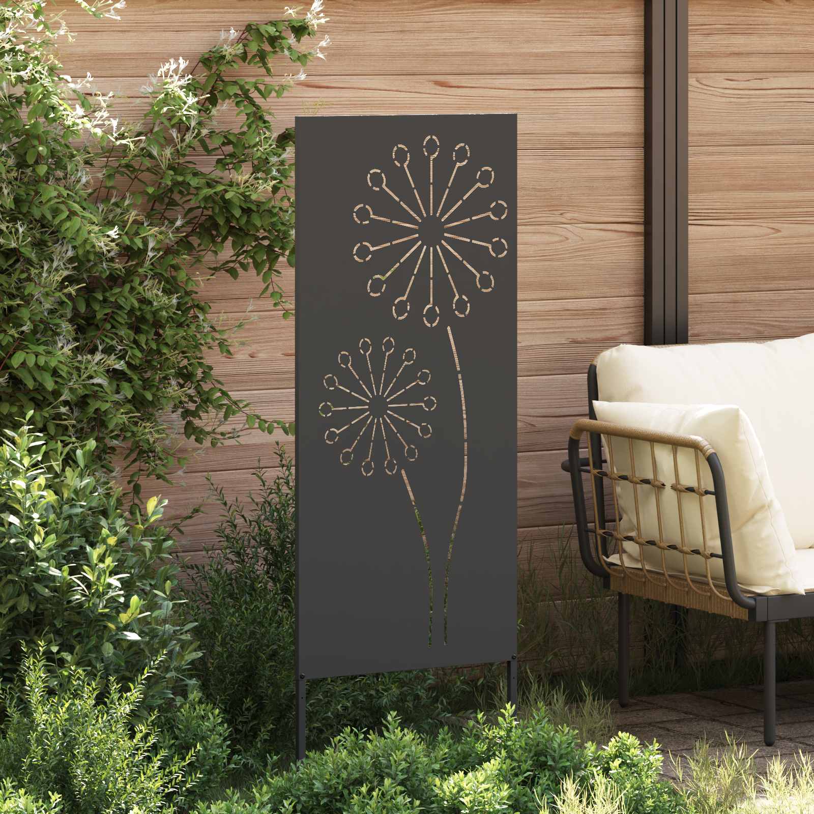 Privatnost u vrtu Crna 50 x 140 cm Hladno valjana čelična