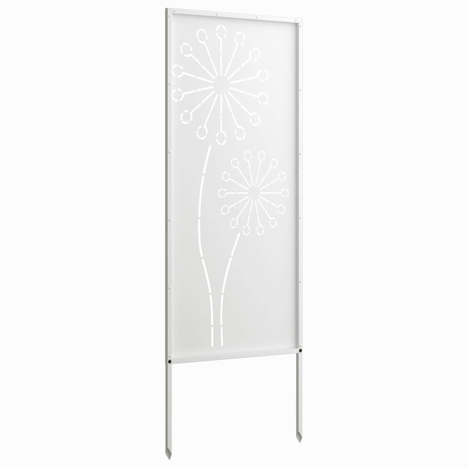 Privatnost u vrtu Bijelo 50 x 140 cm Hladno valjana čelična