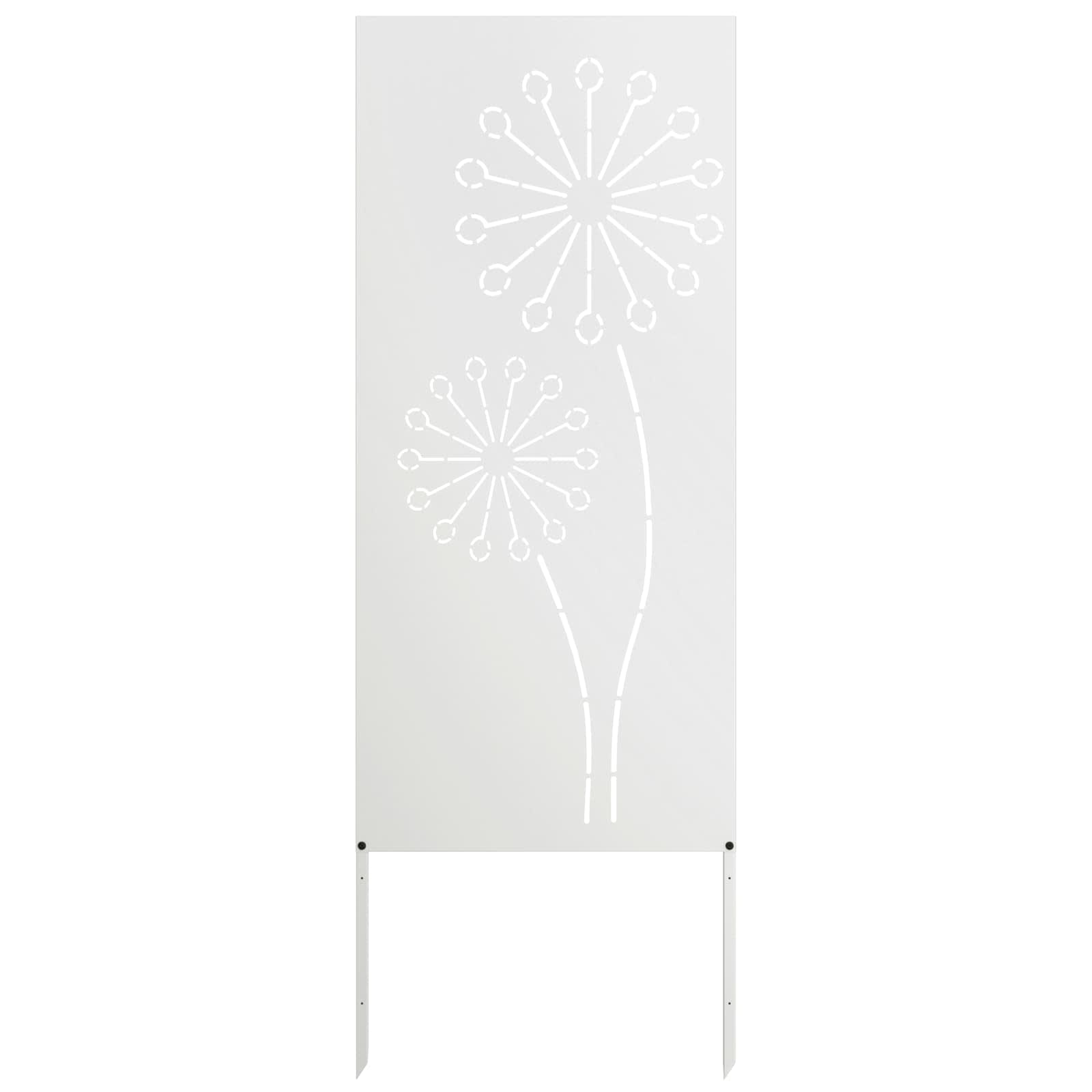 Privatnost u vrtu Bijelo 50 x 140 cm Hladno valjana čelična