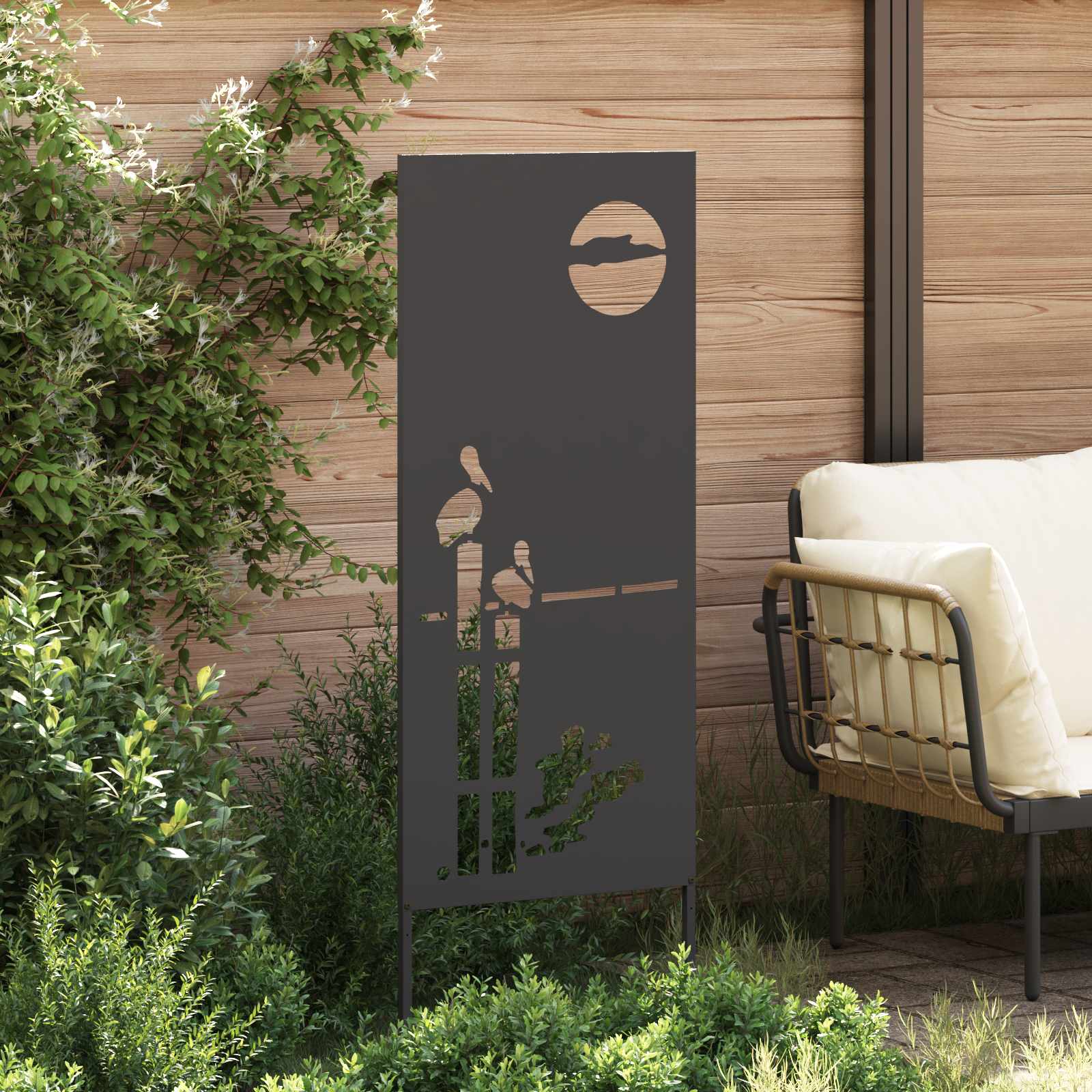 Privatnost u vrtu Crna 50 x 140 cm Hladno valjana čelična