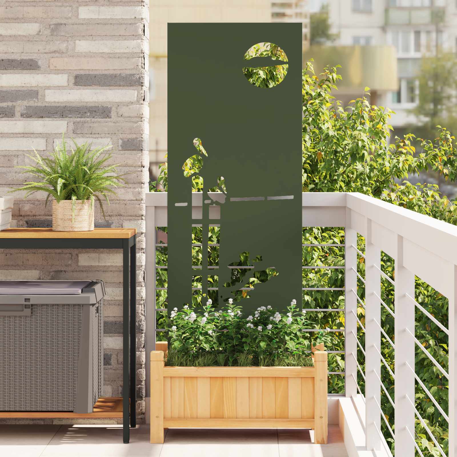 Privatnost u vrtu Rezbarija Maslinovo zelena 50 x 140 cm
