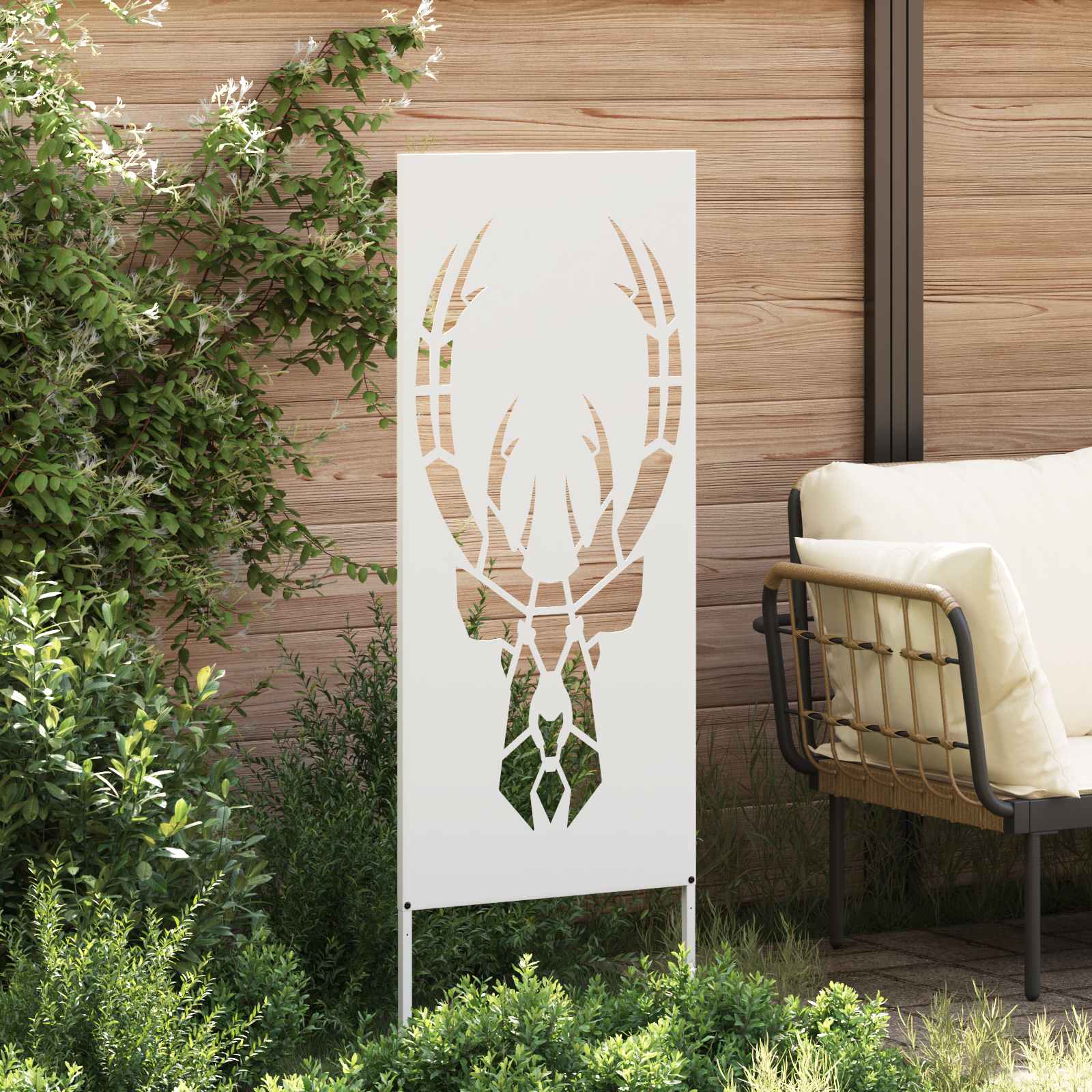 Privatnost u vrtu Bijelo 50 x 140 cm Hladno valjana čelična