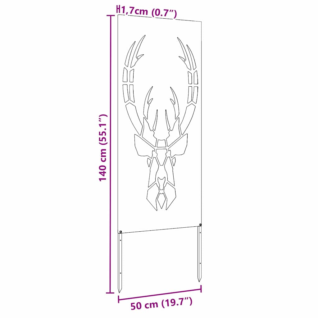 Privatnost u vrtu Antracit 50 x 140 cm Hladno valjana čelična