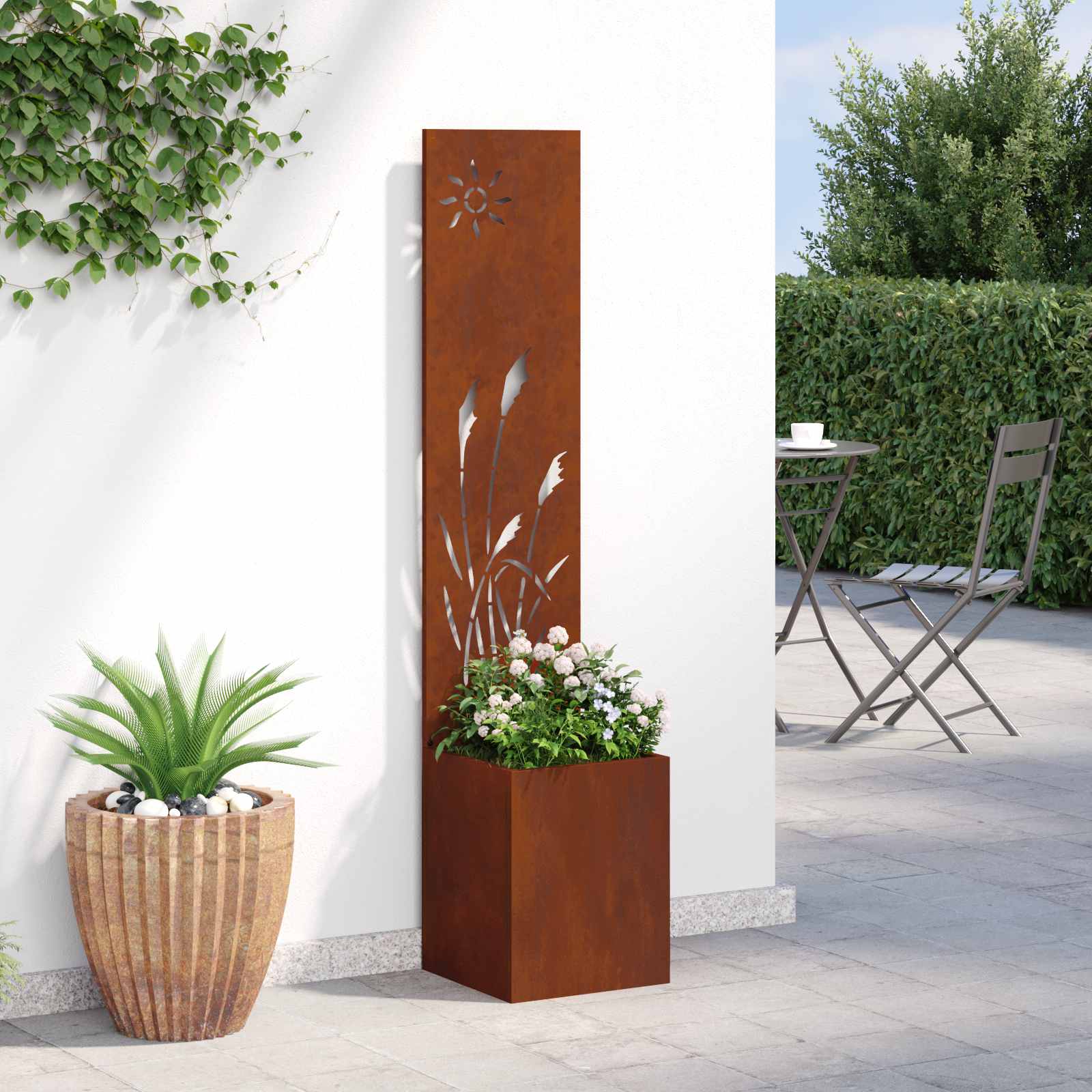 Privatnost u vrtu Rezbarija Rđa 32 x 140 cm Otporni čelik