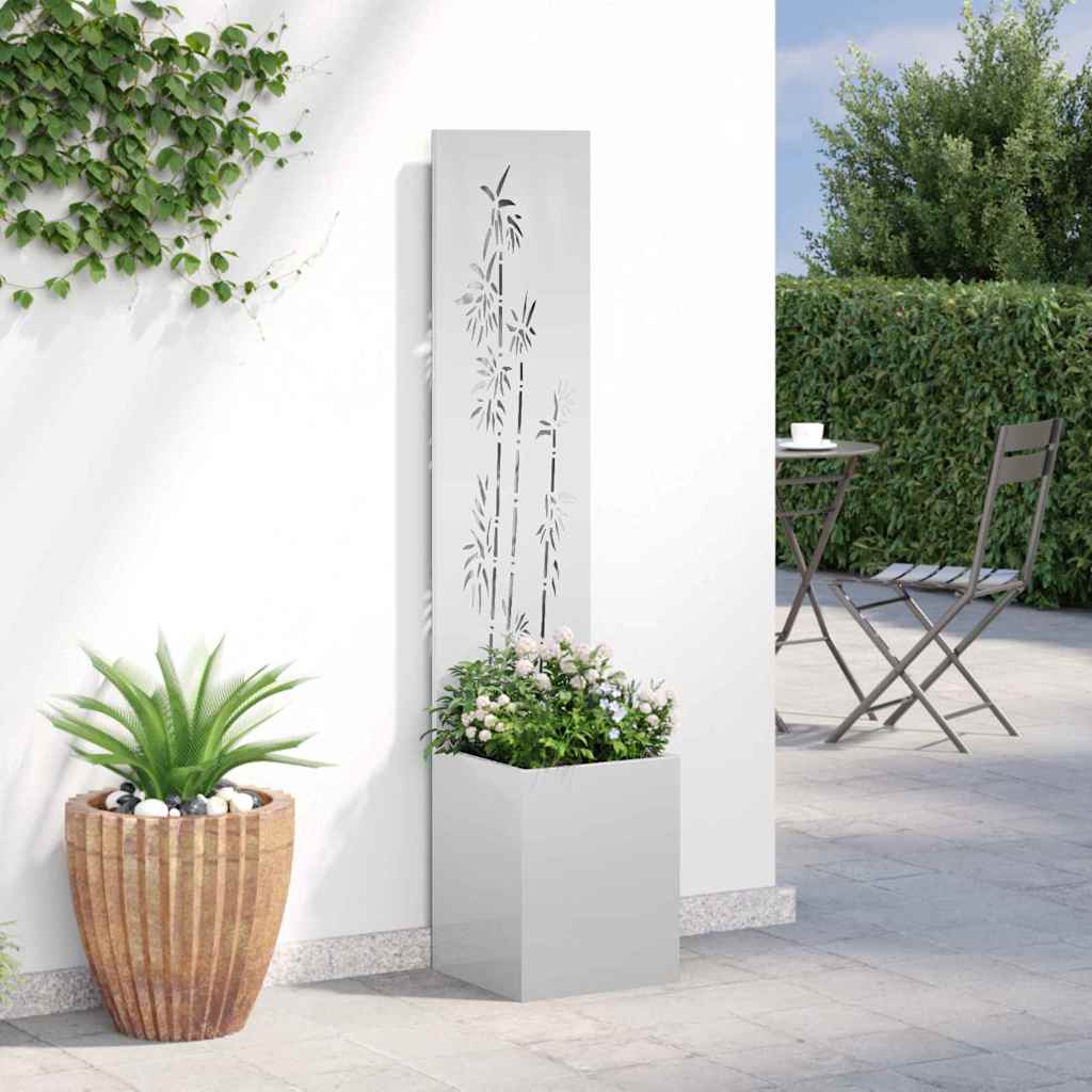 Privatnost u vrtu Cvjetni Srebrno 32 x 150 cm Pocinčani čelik