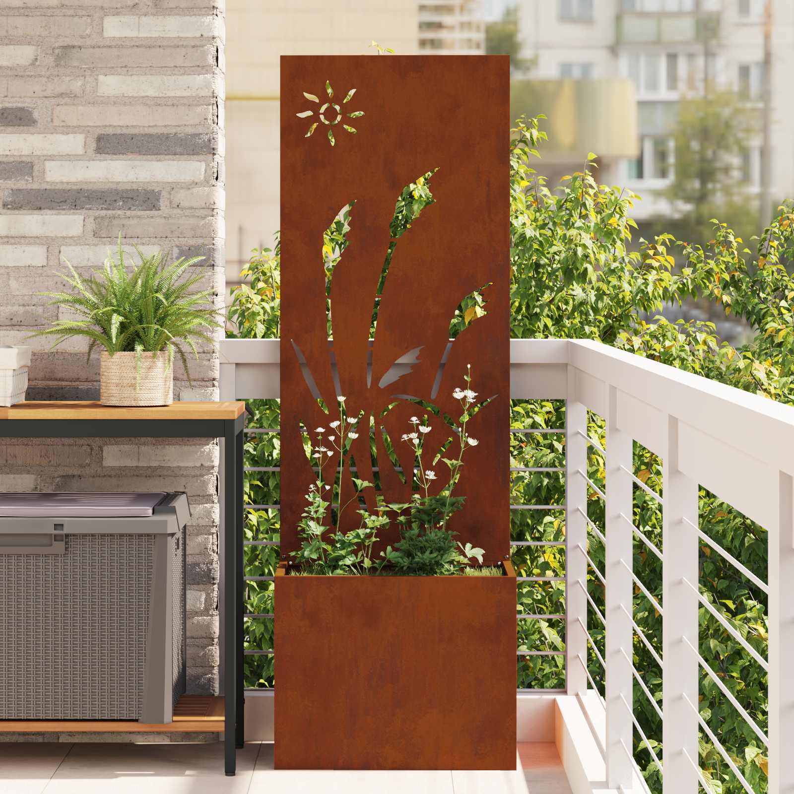 Privatnost u vrtu Rezbarija Rđa 50 x 150 cm Otporni čelik