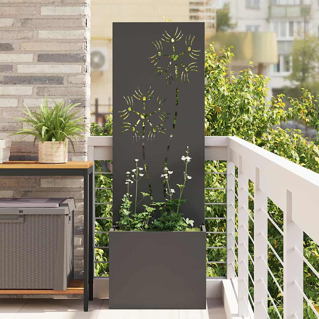 Privatnost u vrtu Crna 50 x 32 x 150 cm Hladno valjana čelična