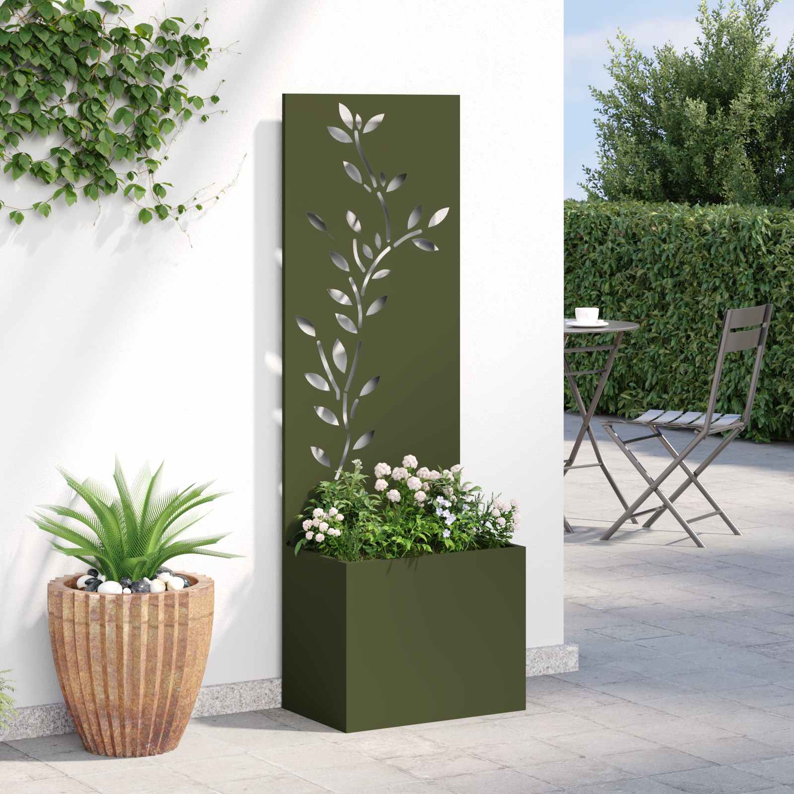 Privatnost u vrtu Cvjetni Maslinovo zelena 50 x 150 cm