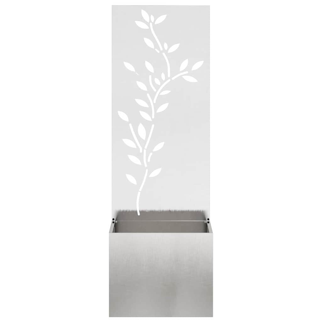 Privatnost u vrtu Cvjetni Srebrna 50 x 150 cm Nehrđajući čelik