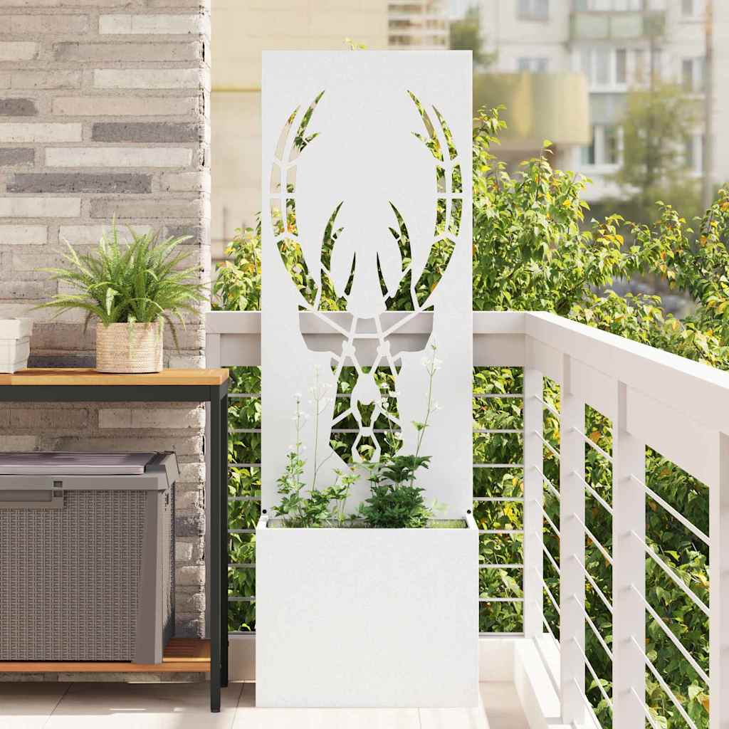 Privatnost u vrtu Bijelo 50 x 150 cm Hladno valjana čelična