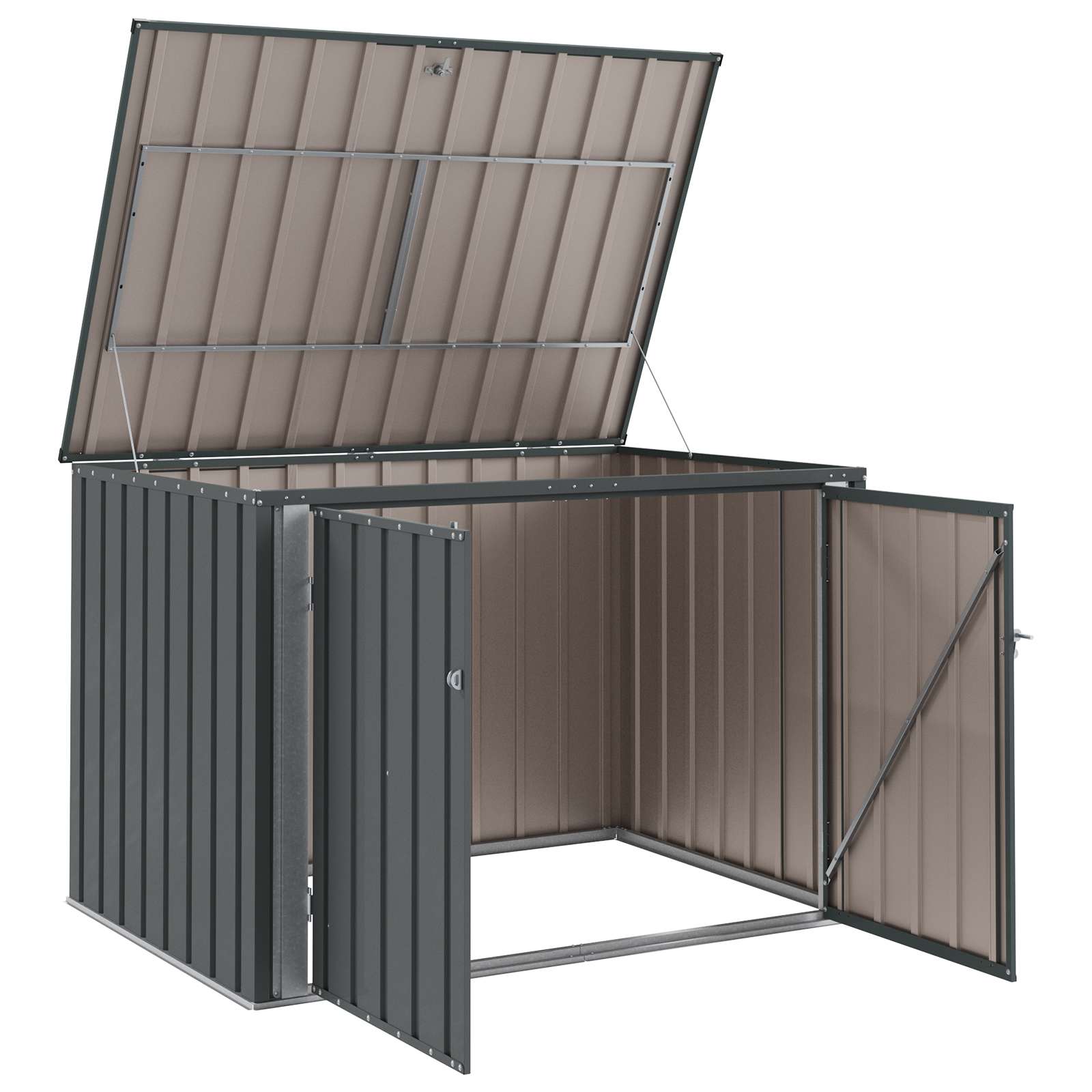 Kutija za spremanje u vrtu Crna 151,5 x 107 x 100 cm Čelik