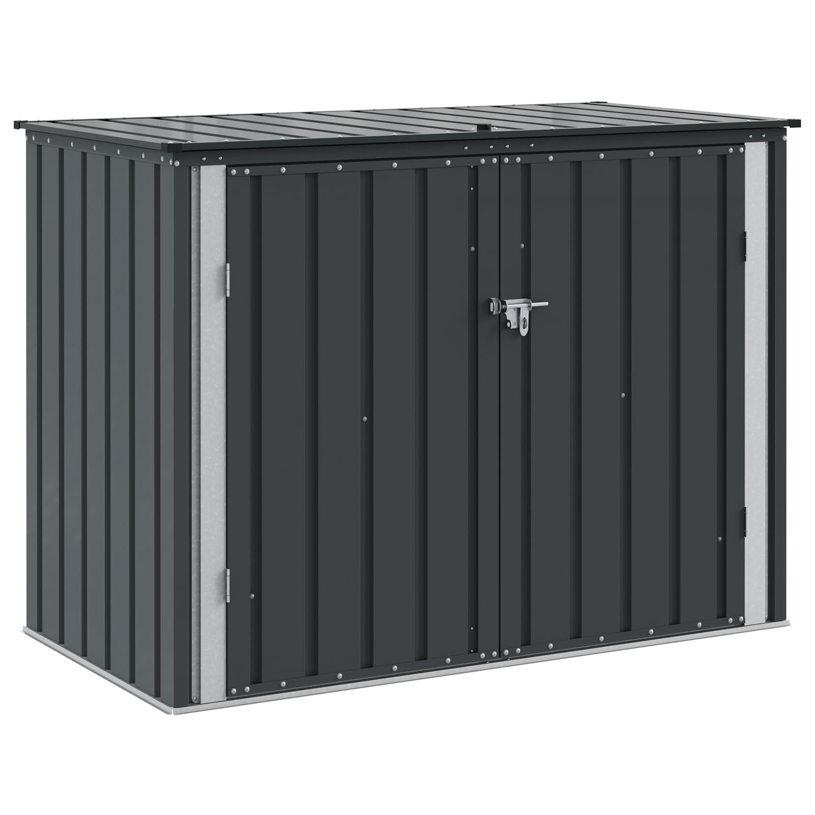 Kutija za spremanje u vrtu Crna 151,5 x 82 x 110,5 cm Čelik
