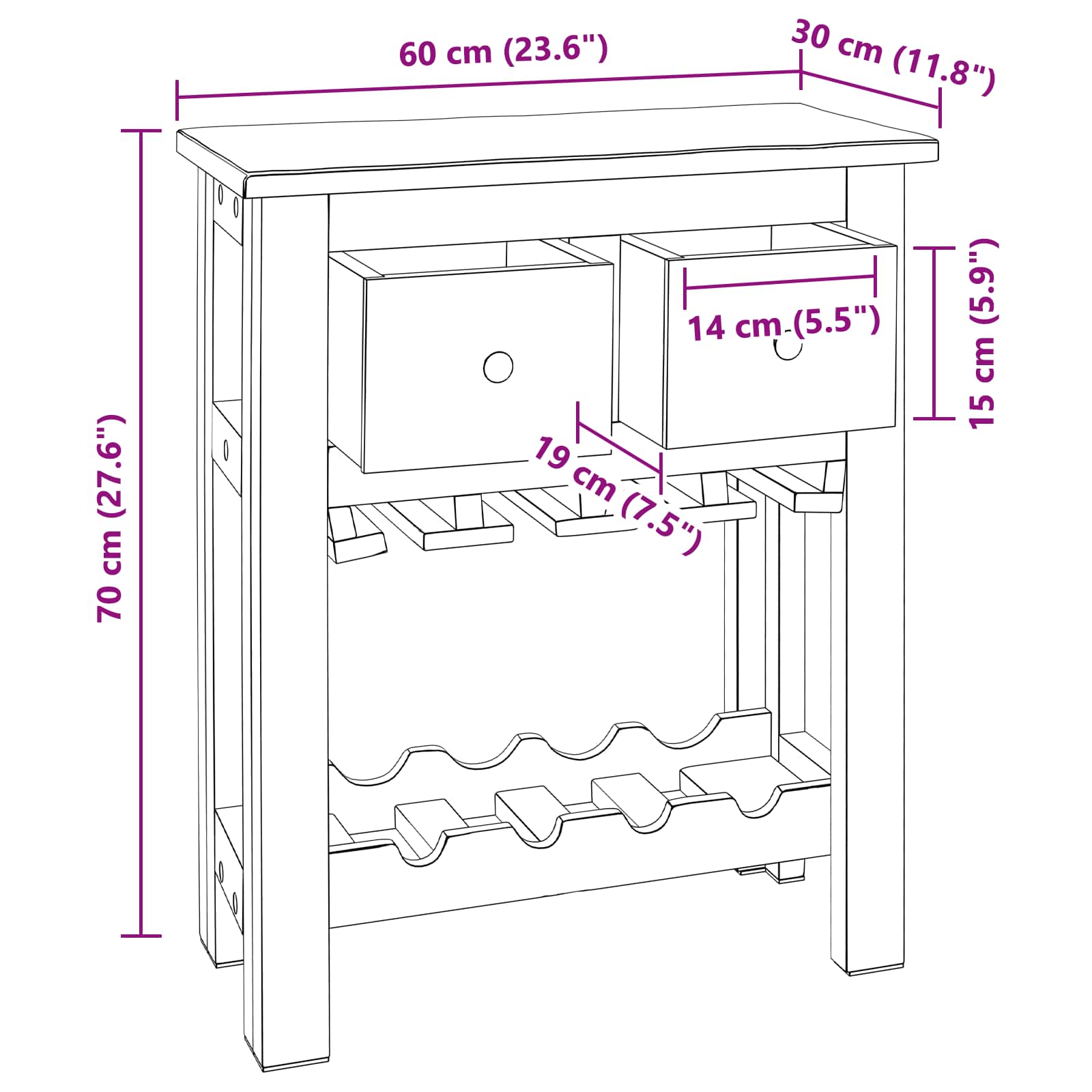 Cabinet Smeđa 60 x 30 x 70 cm Čvrsto drvo iz reciklaže