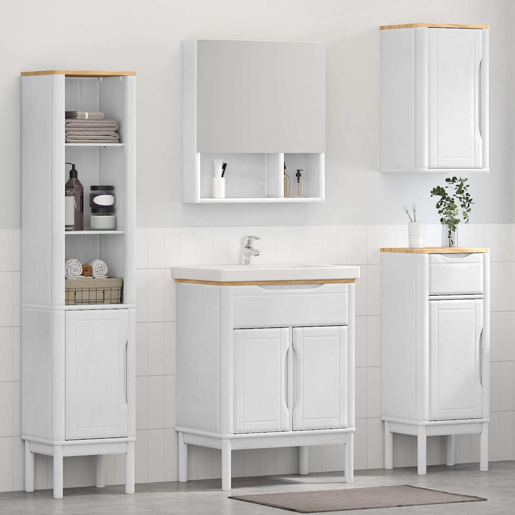 Set namještaja za kupaonicu s ladicama Zidne FLORO 4 pcs Bijelo