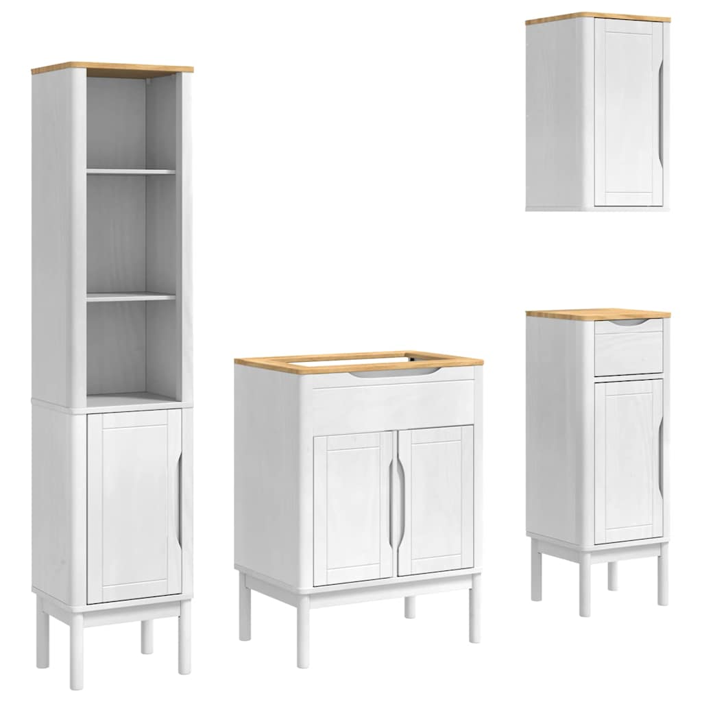 Set namještaja za kupaonicu s ladicama Zidne FLORO 4 pcs Bijelo
