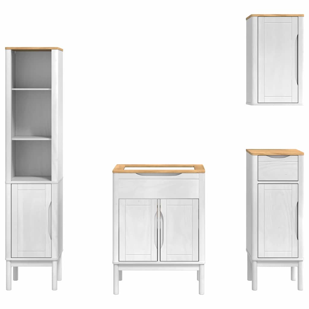 Set namještaja za kupaonicu s ladicama Zidne FLORO 4 pcs Bijelo