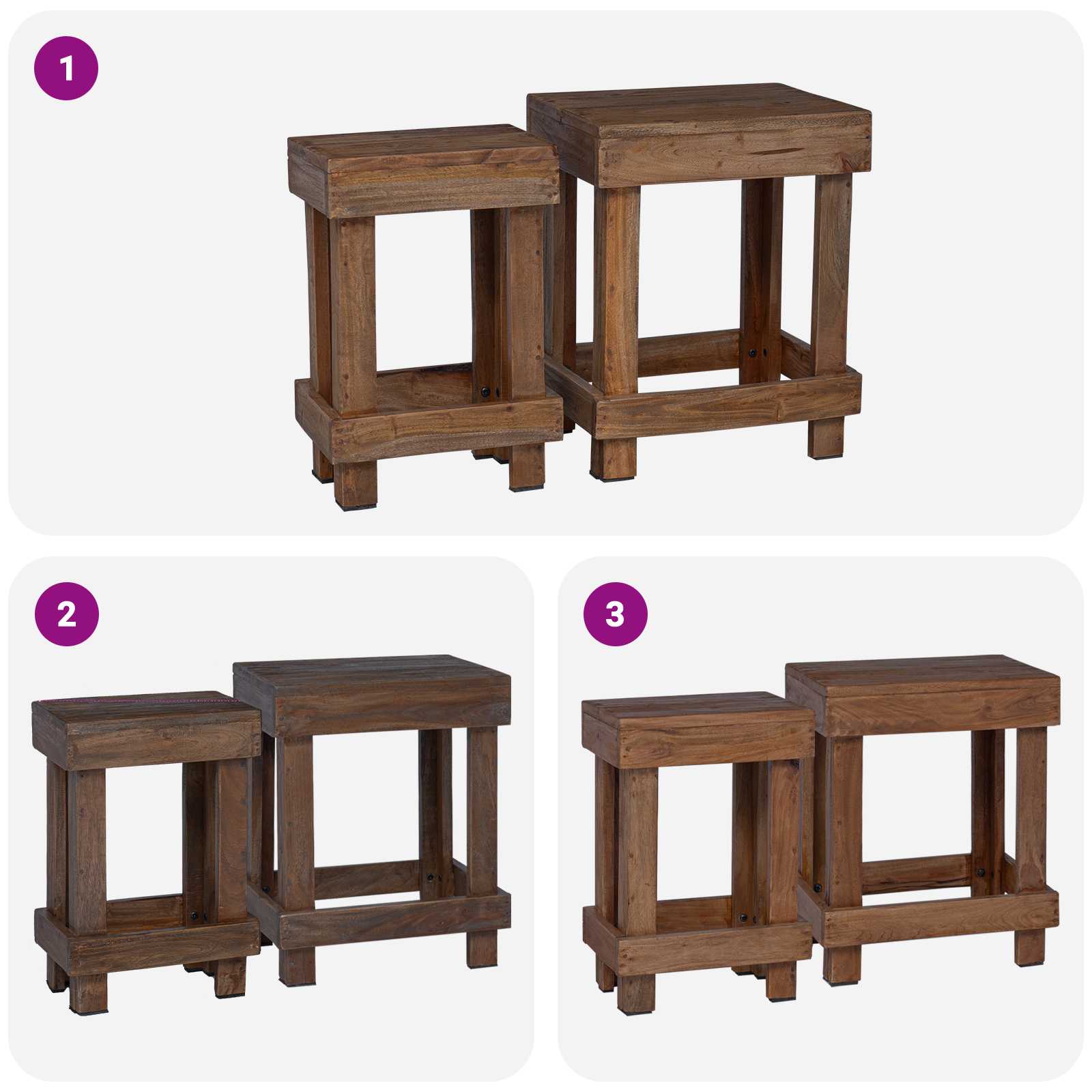 Stalak za biljke 2 pcs Smeđa 70 x 11 x 27 cm Drvo od mahagonija