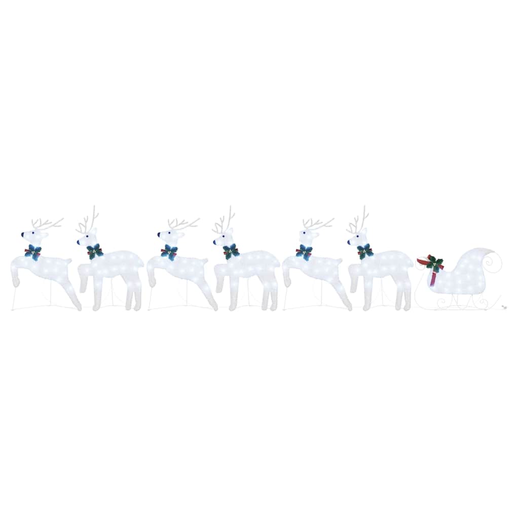 LED Riječni jeleni 7 pcs Srebrno tkanina