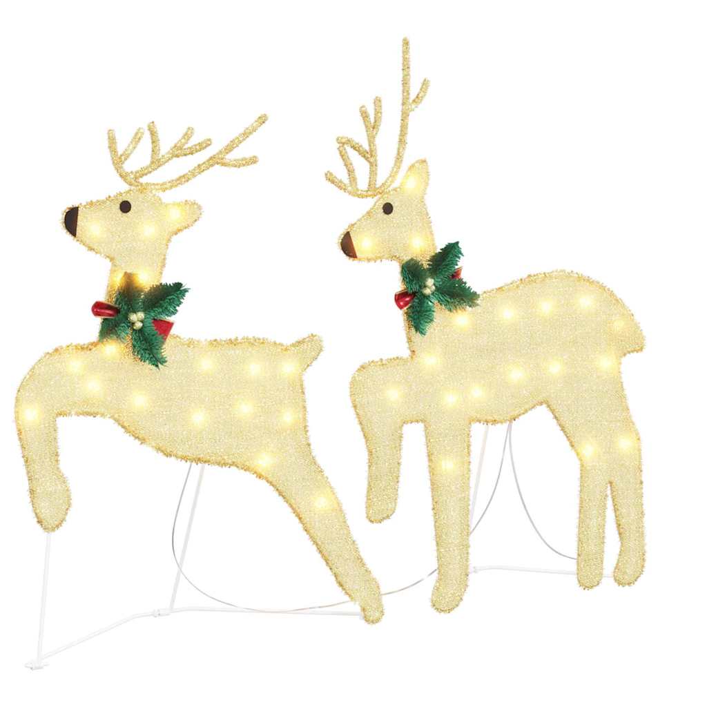 LED Riječni jeleni 6 pcs Zlatno tkanina