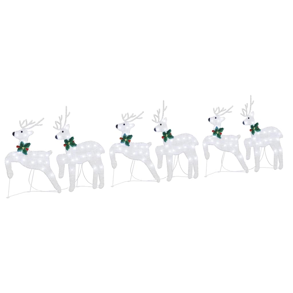 LED Riječni jeleni 6 pcs Srebrno tkanina
