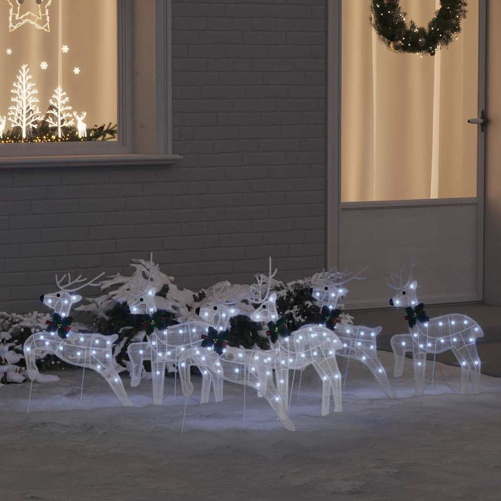 LED Riječni jeleni 6 pcs Bijelo tkanina