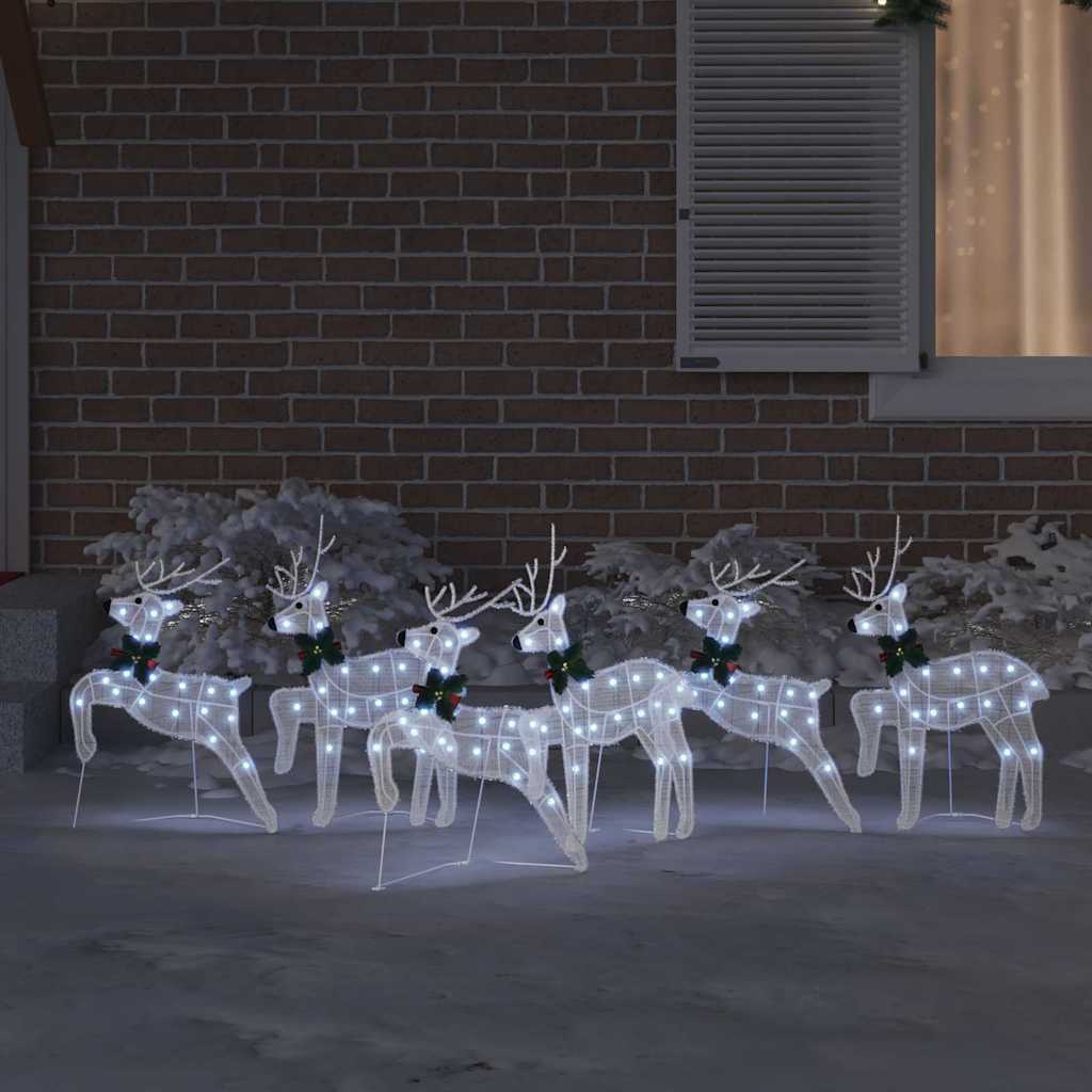 LED Riječni jeleni 6 pcs Bijelo tkanina