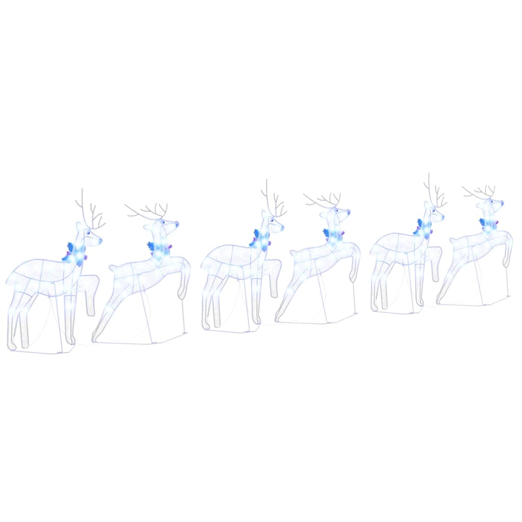 LED Riječni jeleni 6 pcs Bijelo tkanina