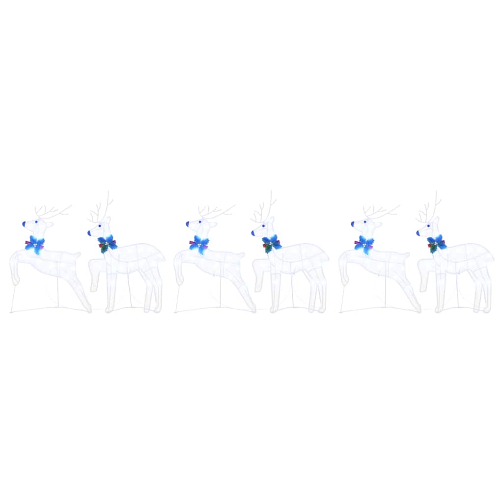 LED Riječni jeleni 6 pcs Bijelo tkanina