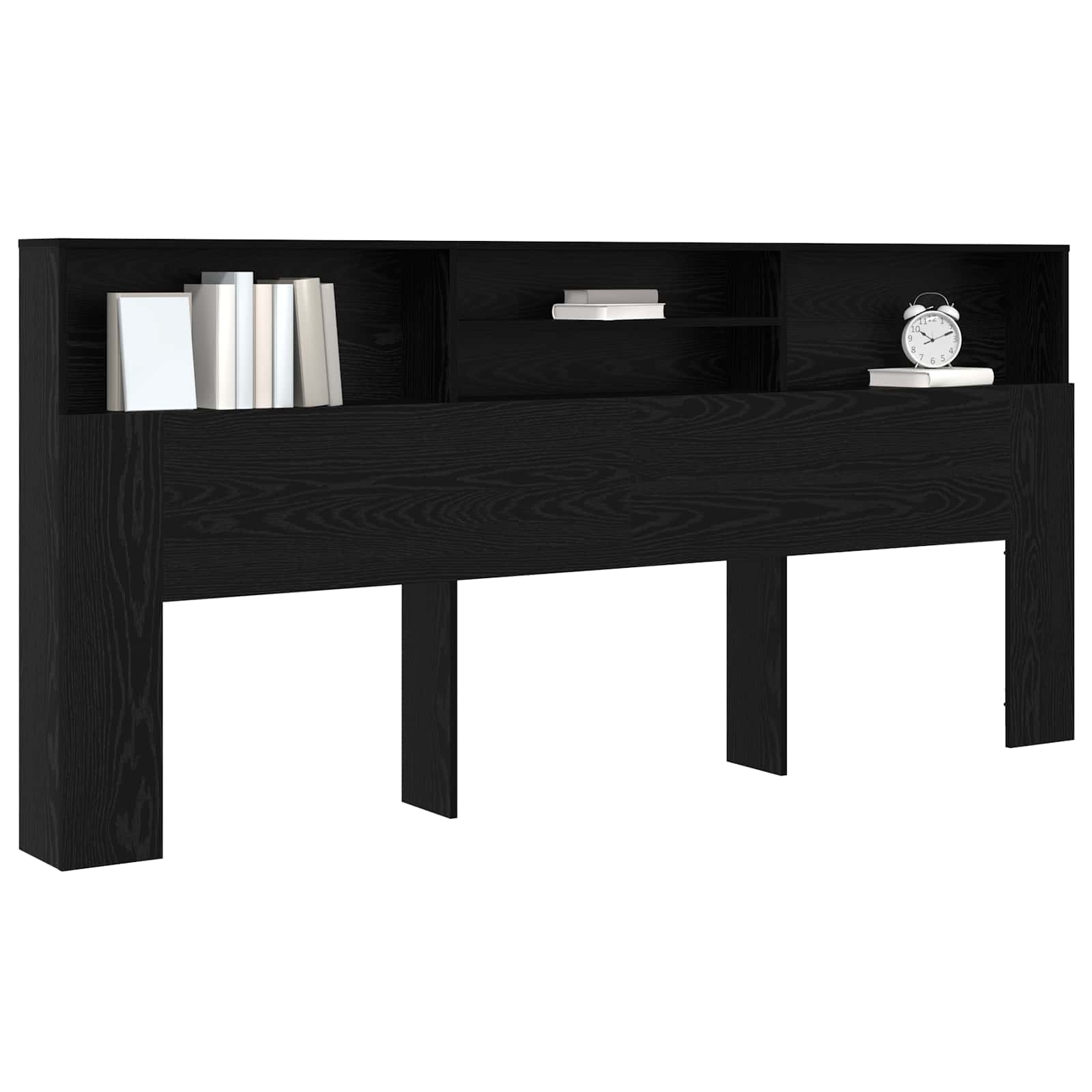 Glava kreveta s ormarićem Zidne Crni hrast 220 x 19 x 101,5 cm