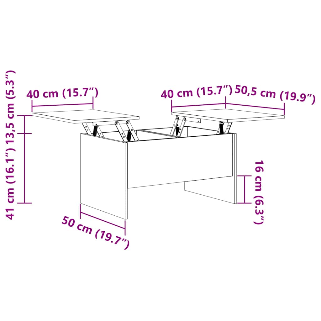 Kava Stol Crni hrast 102 x 50,5 x 46,5 cm Konstruirano drvo