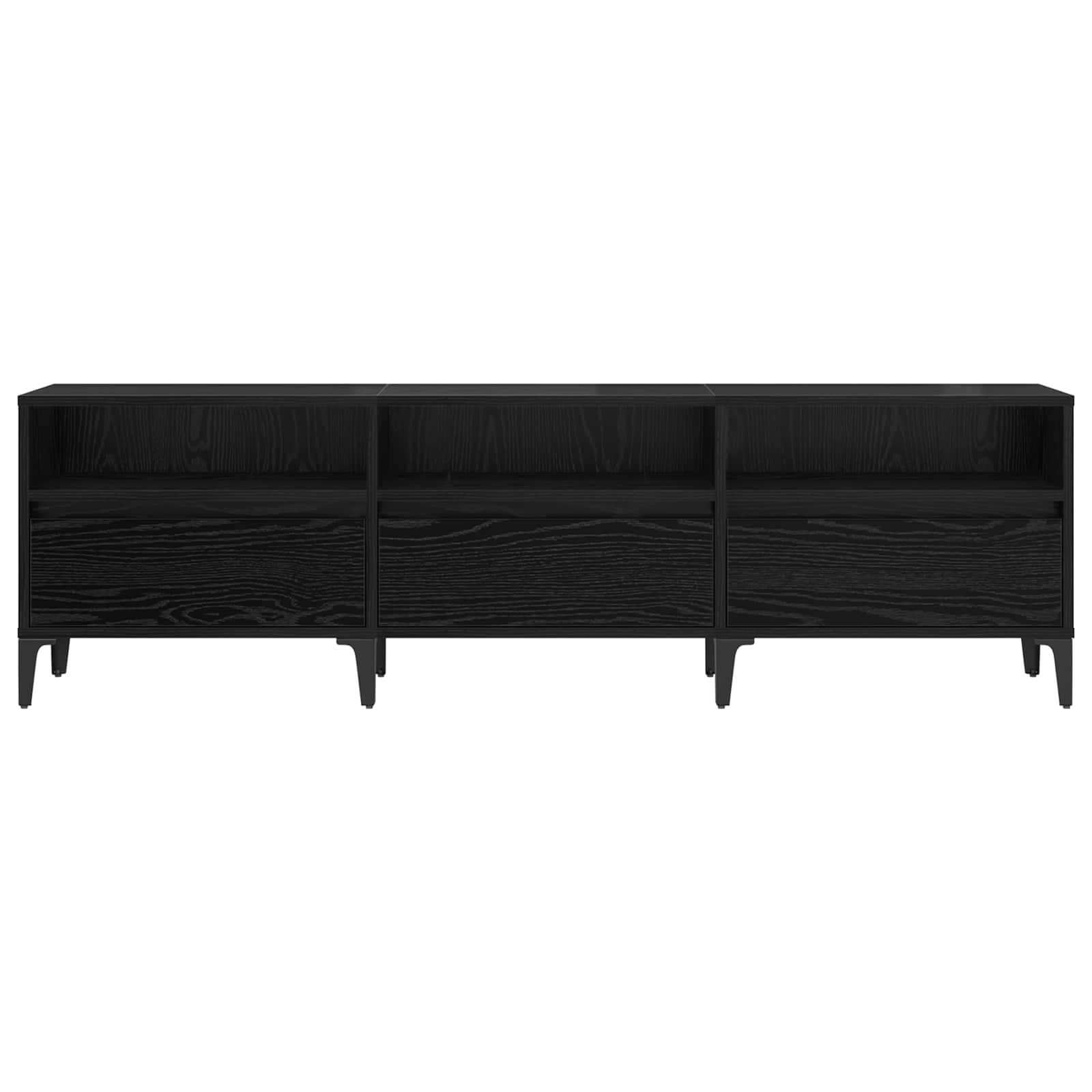 TV ormar Crni hrast 150 x 30 x 45 cm Obrađeno drvo i čelik