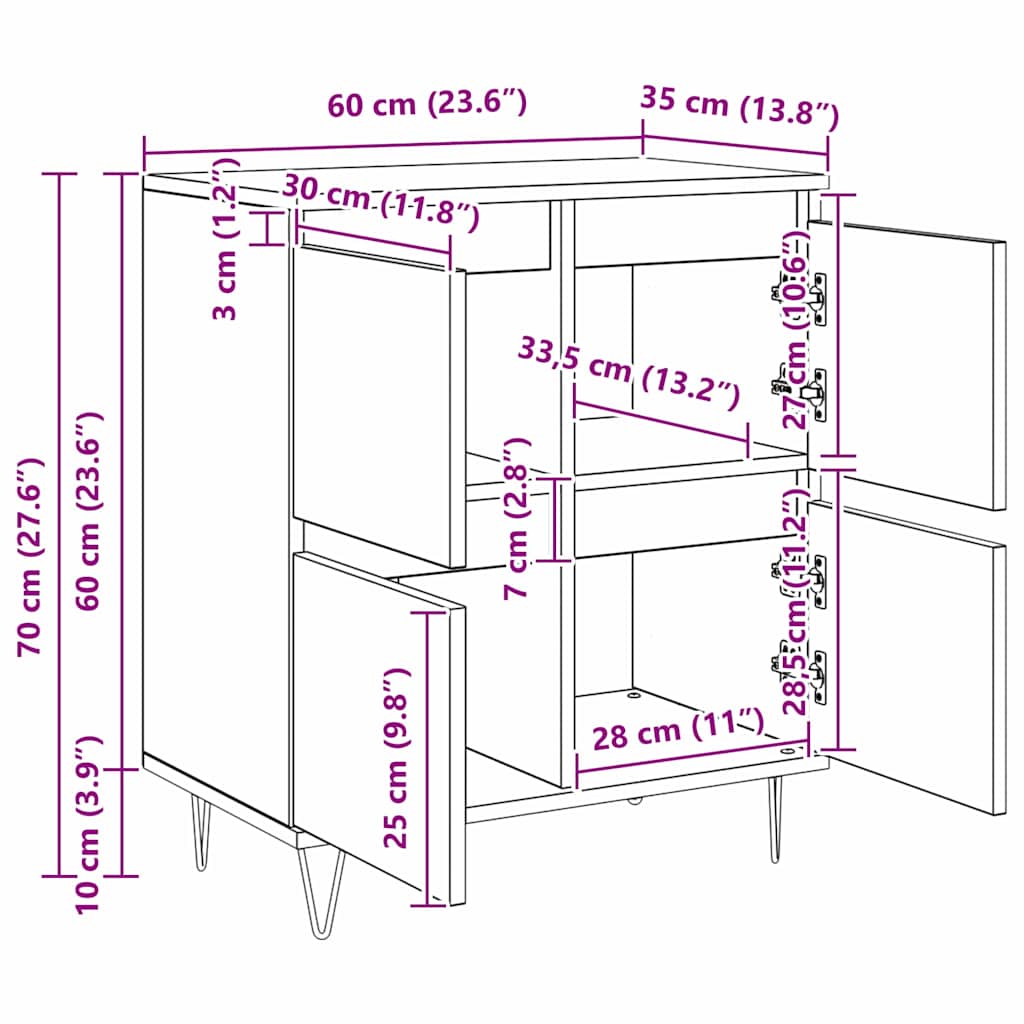 Kreveta Staro drvo 60 x 35 x 70 cm