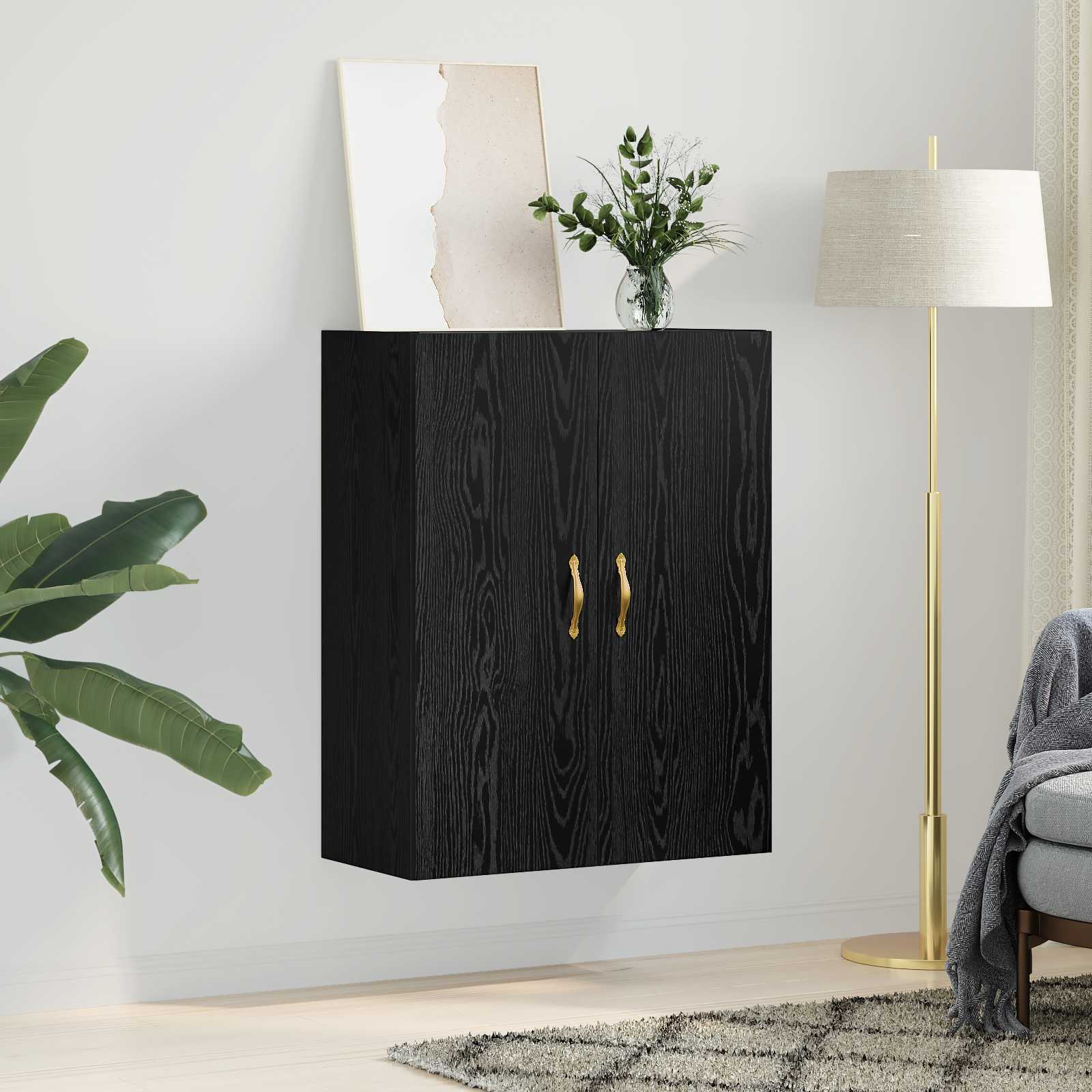 Ormar za Zid Crni hrast 69,5 x 34 x 90 cm Konstruirano drvo