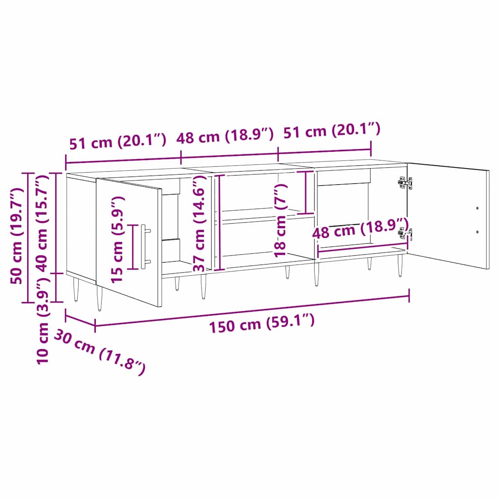 TV ormar hrast artisan 150 x 30 x 50 cm Konstruirano drvo