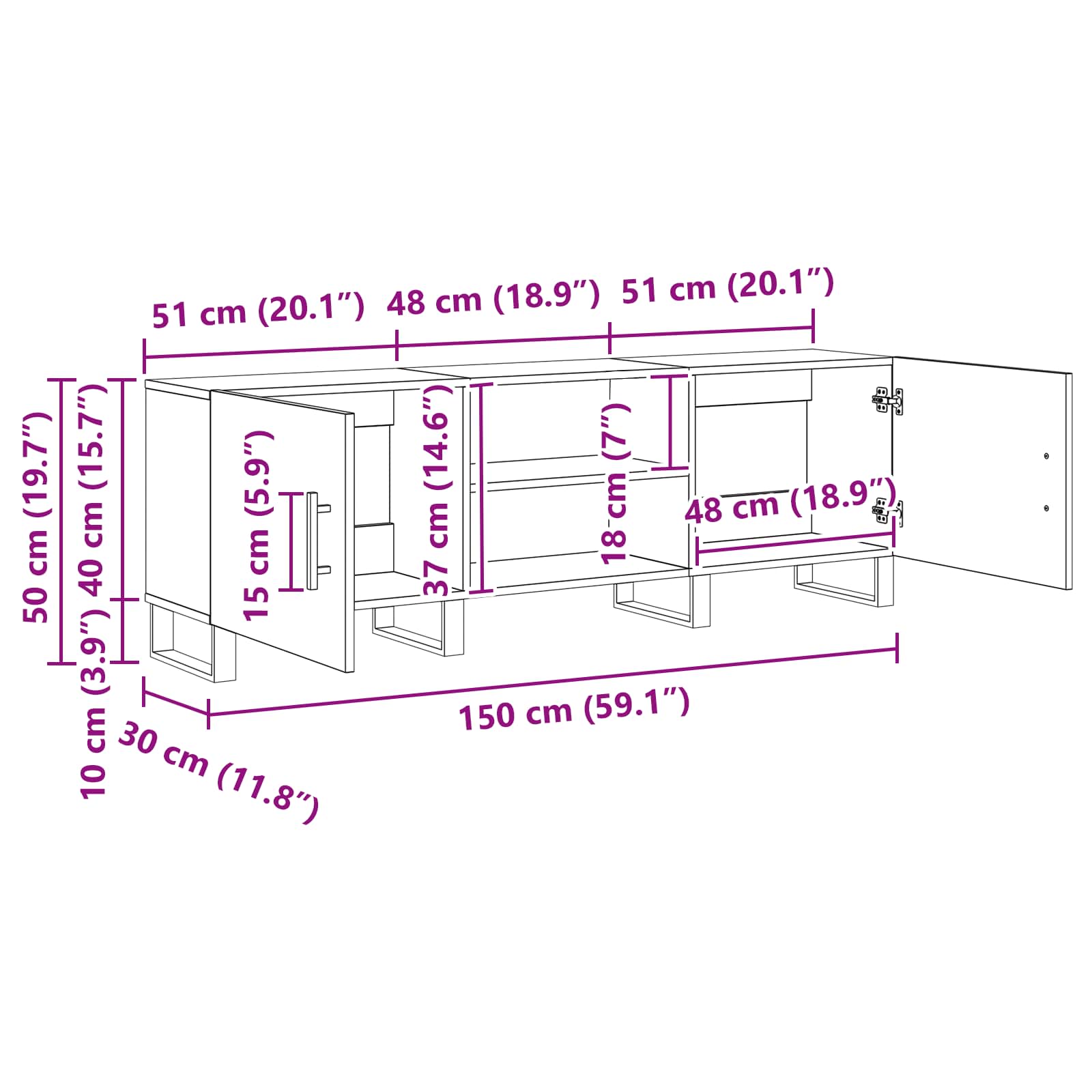 TV ormar Staro drvo 150 x 30 x 50 cm Konstruirano drvo