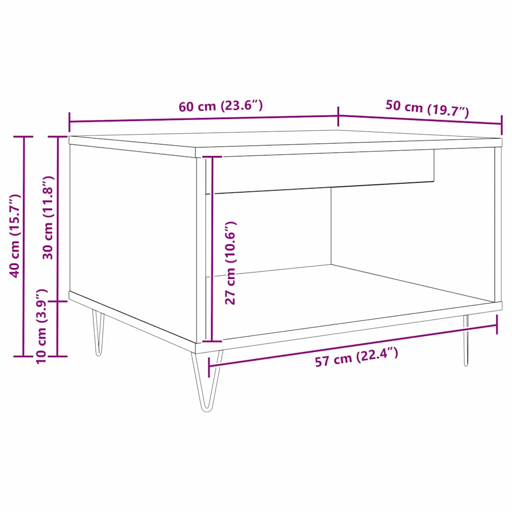 Kava Stol Staro drvo 60 x 50 x 40 cm Konstruirano drvo