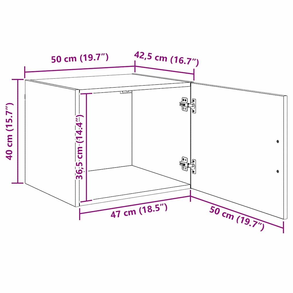 Ormar za Zid hrast artisan 50 x 42.5 x 40 cm Konstruirano drvo