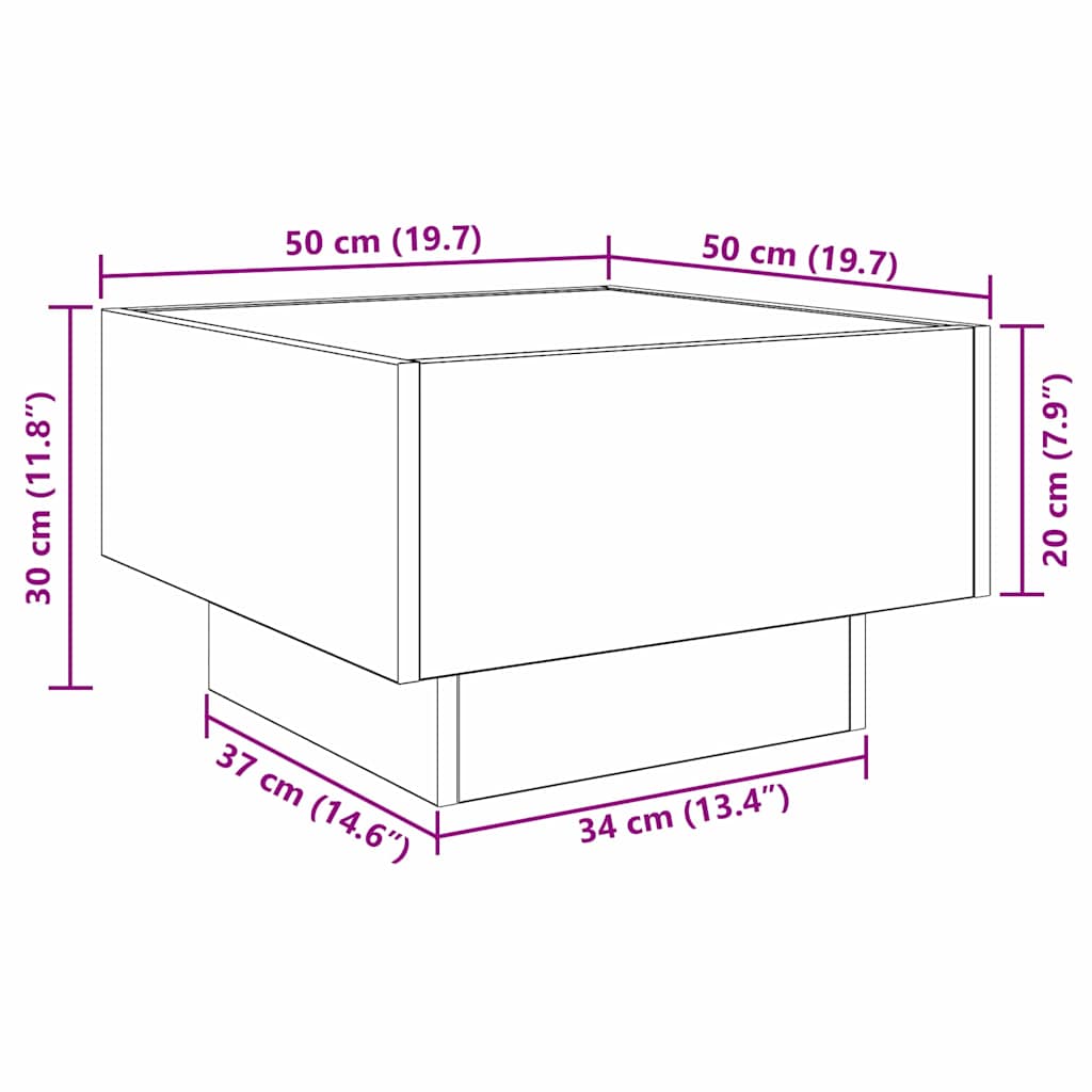 Bocni stol Staro drvo 50 x 50 x 30 cm Konstruirano drvo