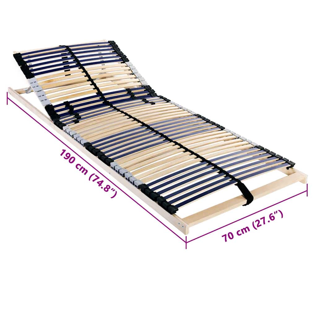 Ležaj s letvicama Smeđa 70 x 190 cm Čvrsto drvo bukve