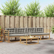 Set vanjskih sofa s jastukom 4 pcs Bijela i svjetlosiva