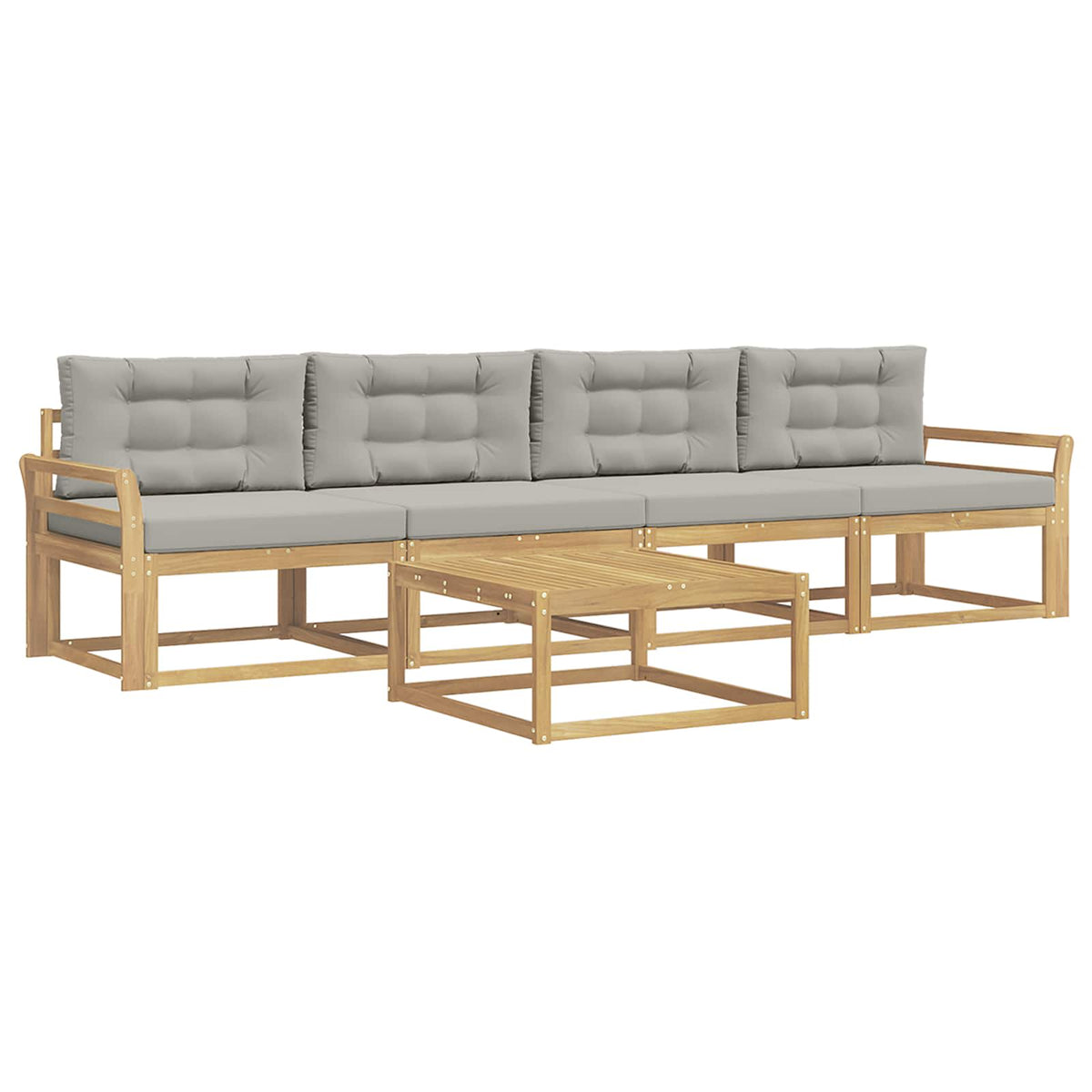 Set vanjskih sofa 4 kom. Bijela i svjetlosiva