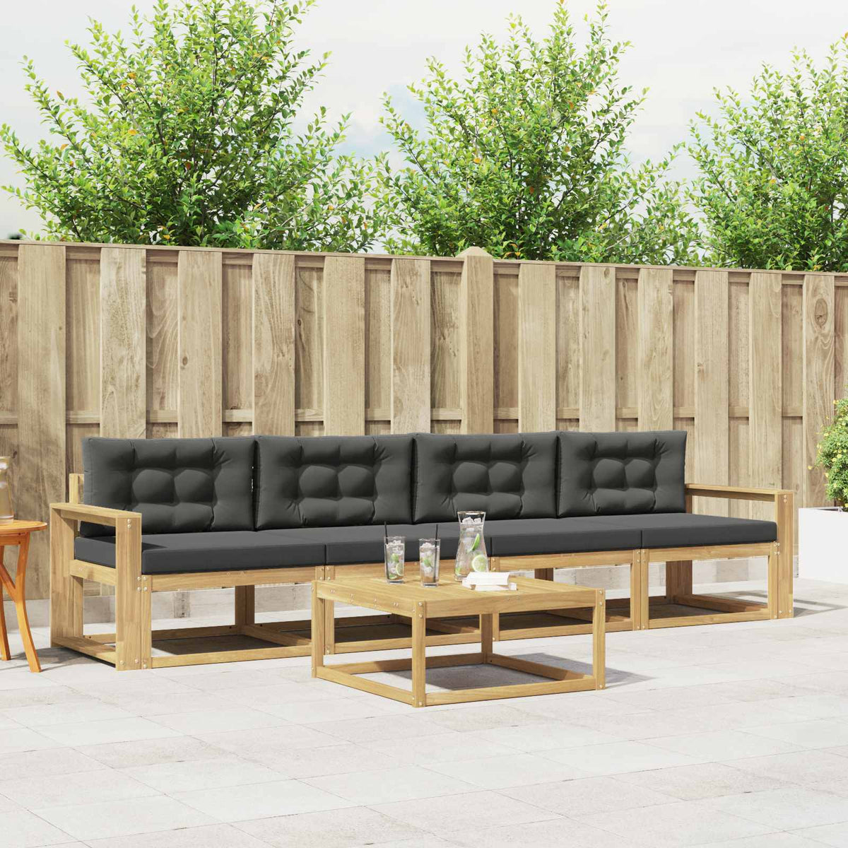 Set vanjskih sofa 4 kom. Bijela i antracit