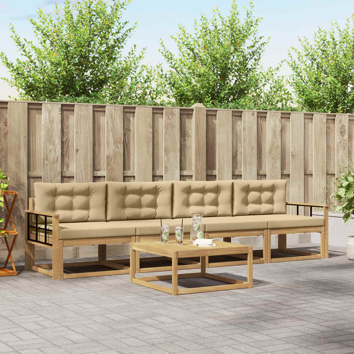 Set vanjskih sofa 4 kom. Bijela i bež