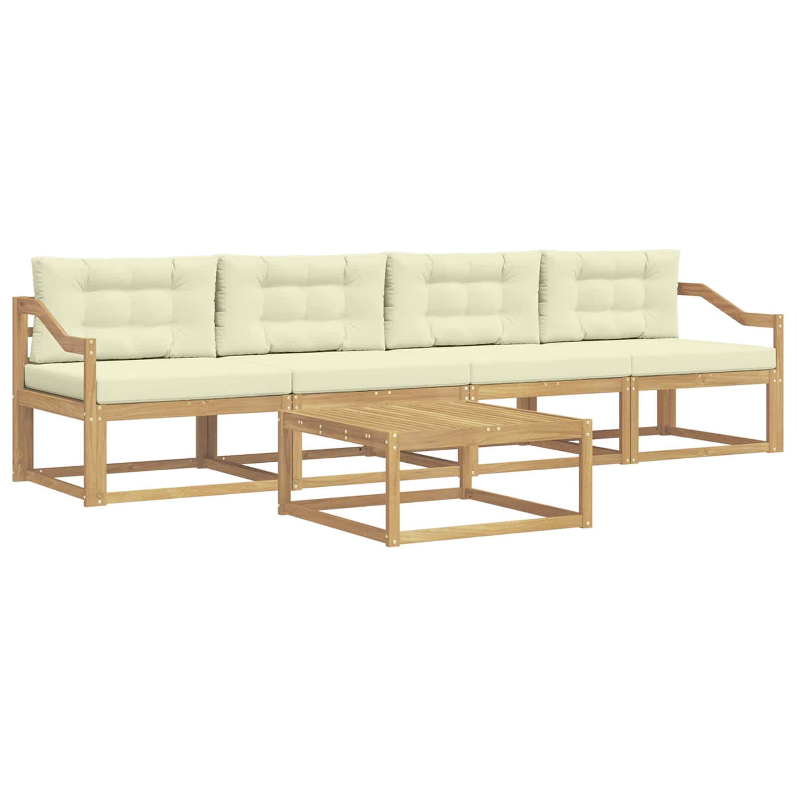Set vanjskih sofa s jastukom 4 pcs Bijela i krem