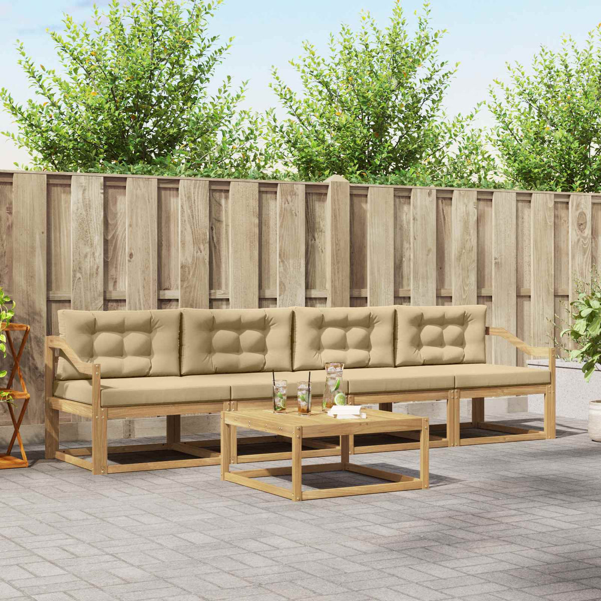 Set vanjskih sofa 4 kom. Bijela i bež