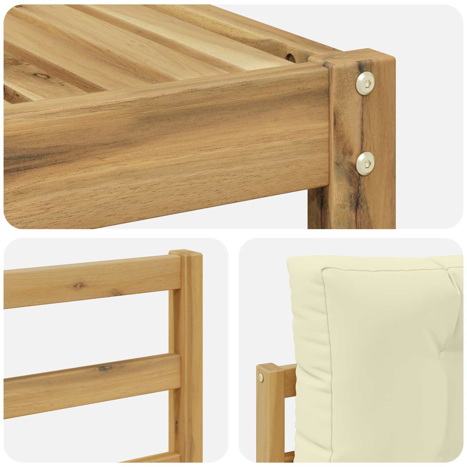 Set vanjskih sofa s jastukom 6 pcs Bijela i krem