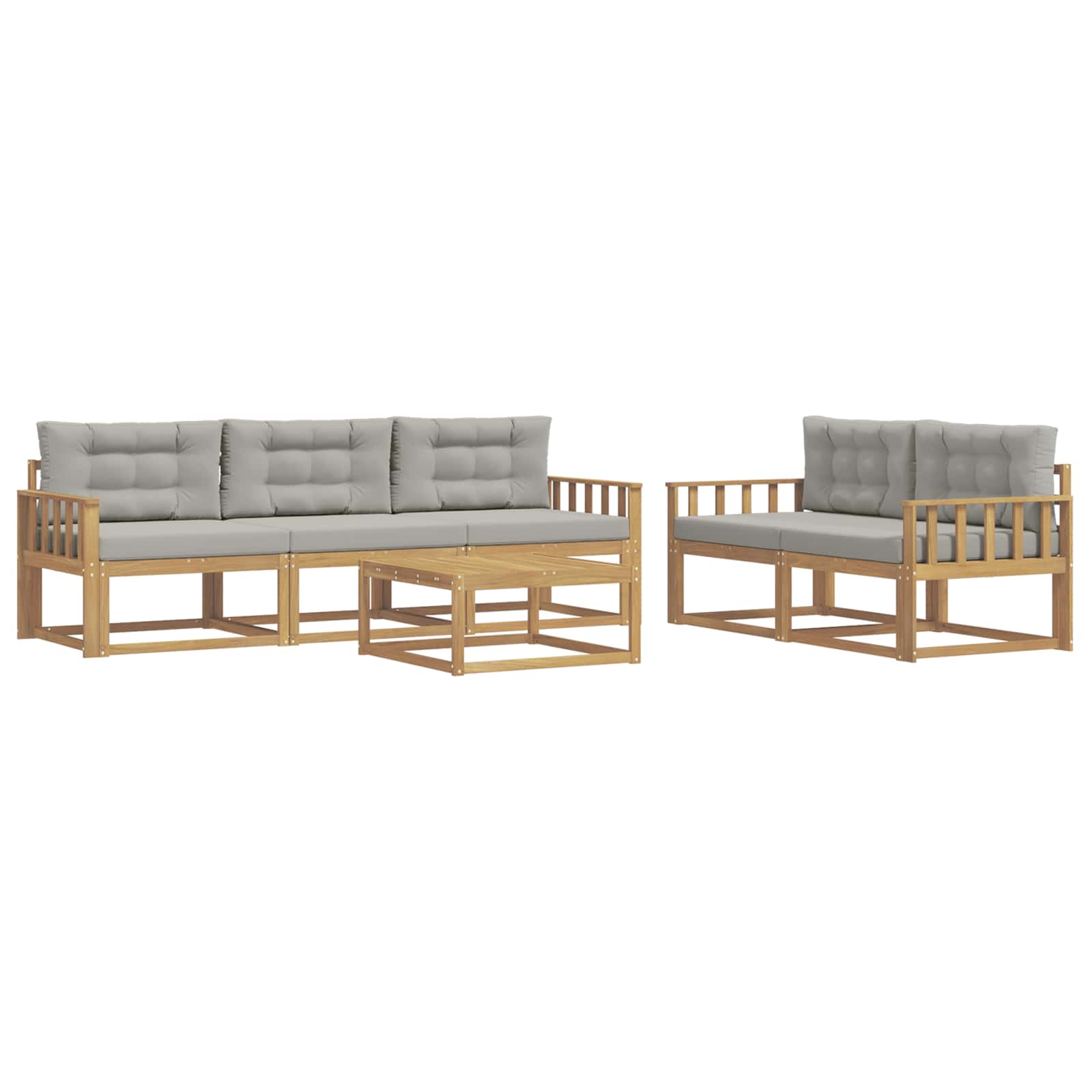 Set vanjskih sofa s jastukom 6 pcs Bijela i svjetlosiva