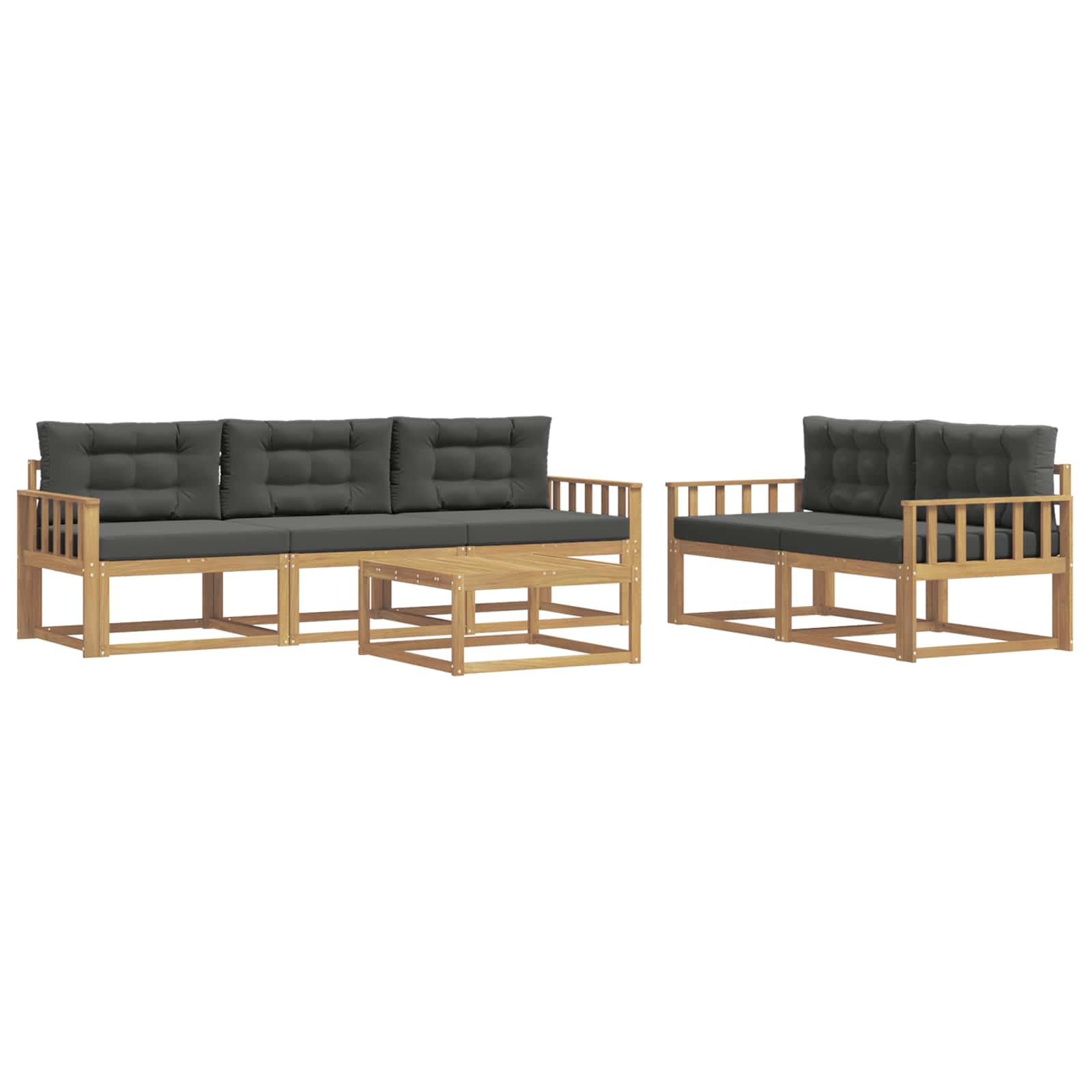 Set vanjskih sofa s jastukom 6 pcs Bijela i antracit